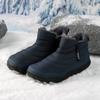 Men's Winter Warm Snow Boots With Zipper Non-Slip Water Resistant Faux Fur Lined Ankle Booties Outdoor Fully High-Top Hiking Walking Shoes for Men