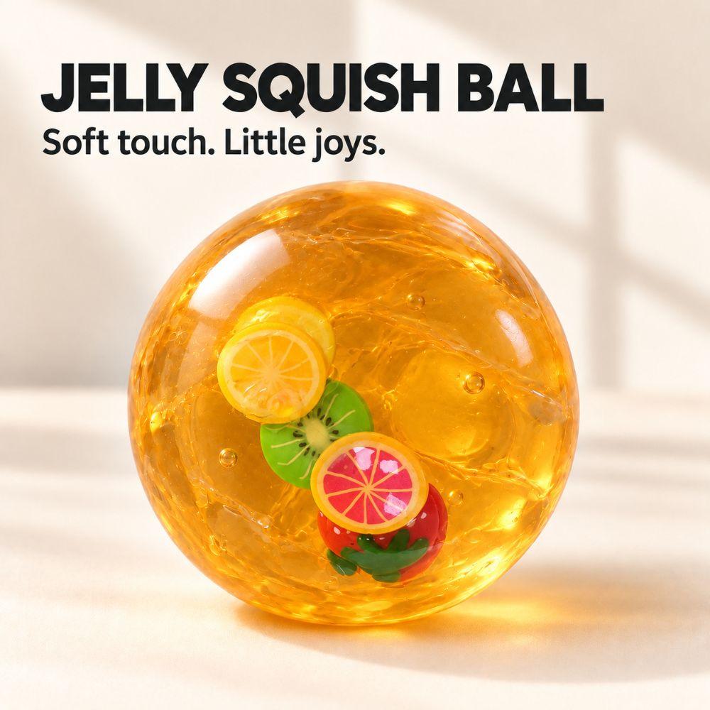 Round Fruit Fidget Squishy Toy Crunch Sound TPR Fidget Toy Desktop Gift