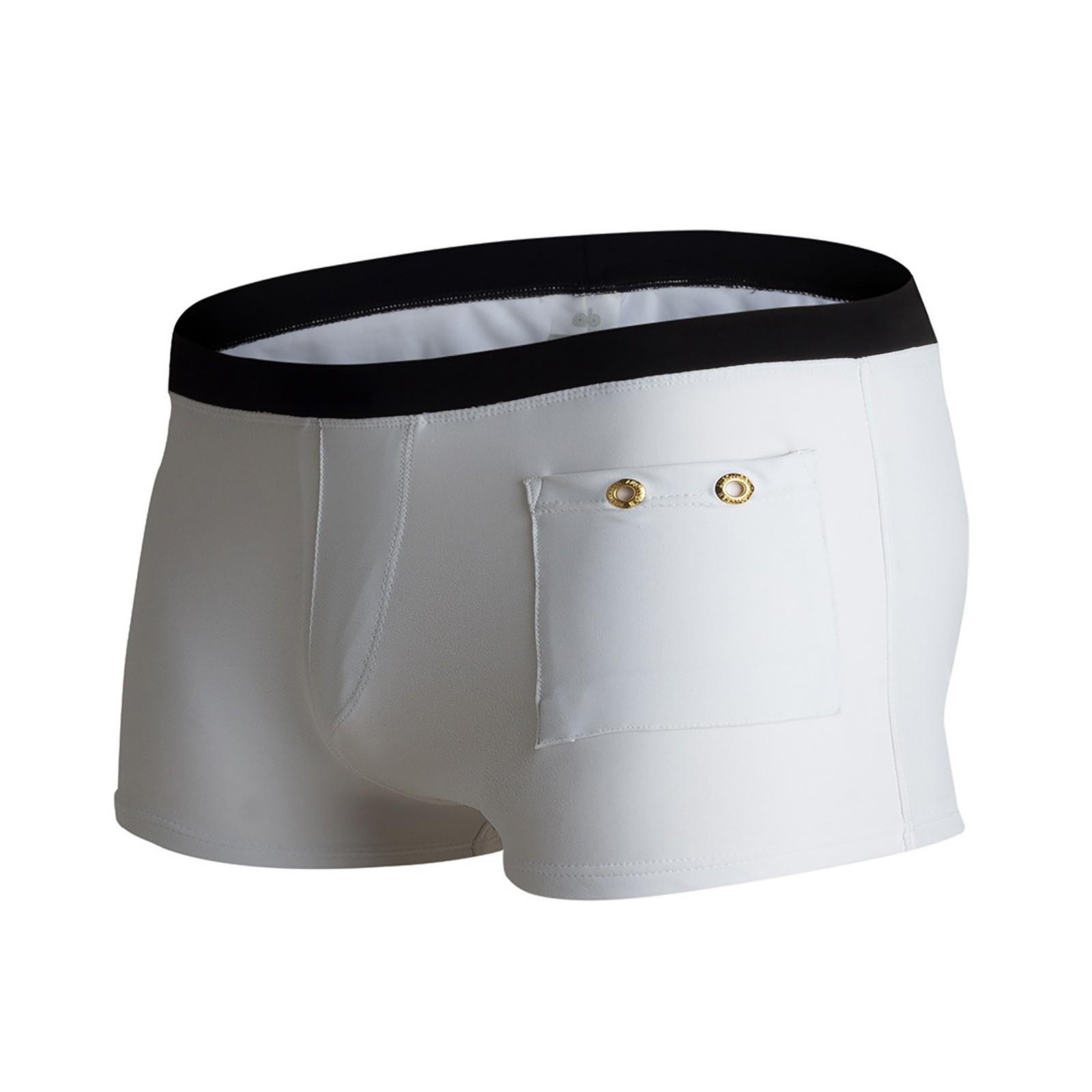 

Men Summer Before And After Pocket Beach Pool Fashion Swim Trunks Underwear L білий