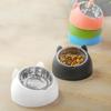 Detachable Pet Bowl Cute Cat and Dog Bowl Protection Cervical Vertebra 15 Degree Oblique Mouth Pet Stainless Steel Food Bowls