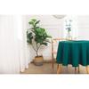 Solid Peacock Blue Round Stain-resistant Tablecloth 160 Cm - Blue -