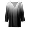 Women's T Shirt Tee Printed 3/4 Sleeve Daily Weekend Fashion Basic V Neck Regular Top