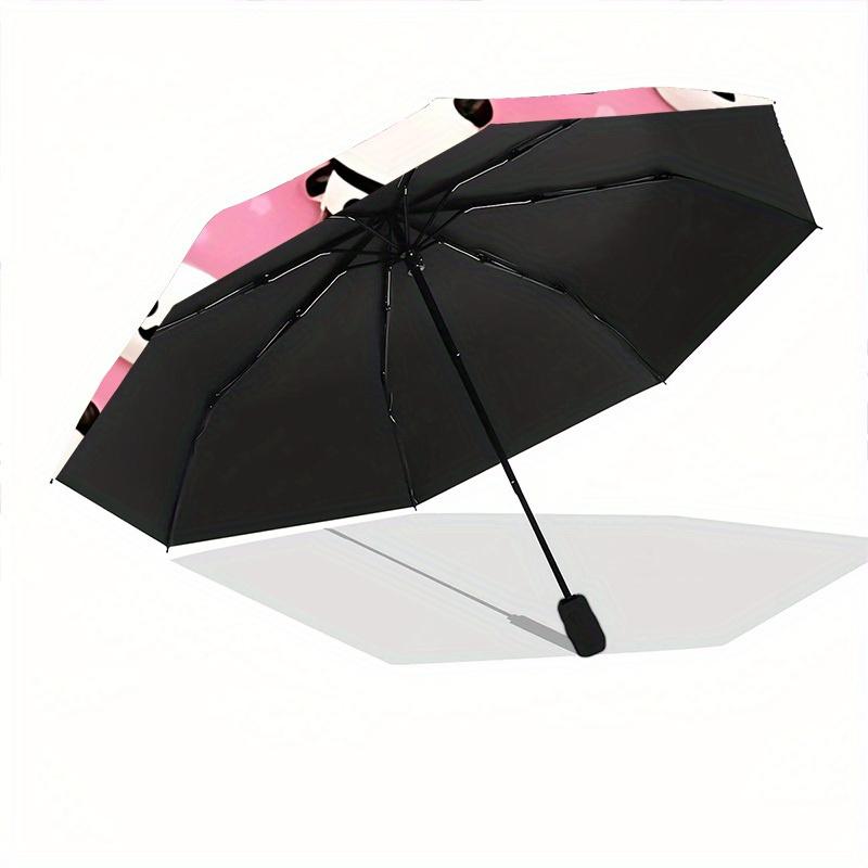 1pc Panda Party Auto Open/close, All-Season Portable Folding Umbrella for Women & Men, Travel, Everyday, Formal Events - 121