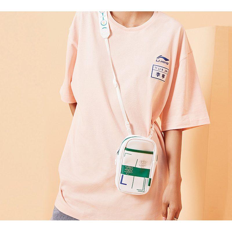Li Ning T Shirts Unisex Orange Pink Crew Neck Moderate Straight Fit AHSQ269-1