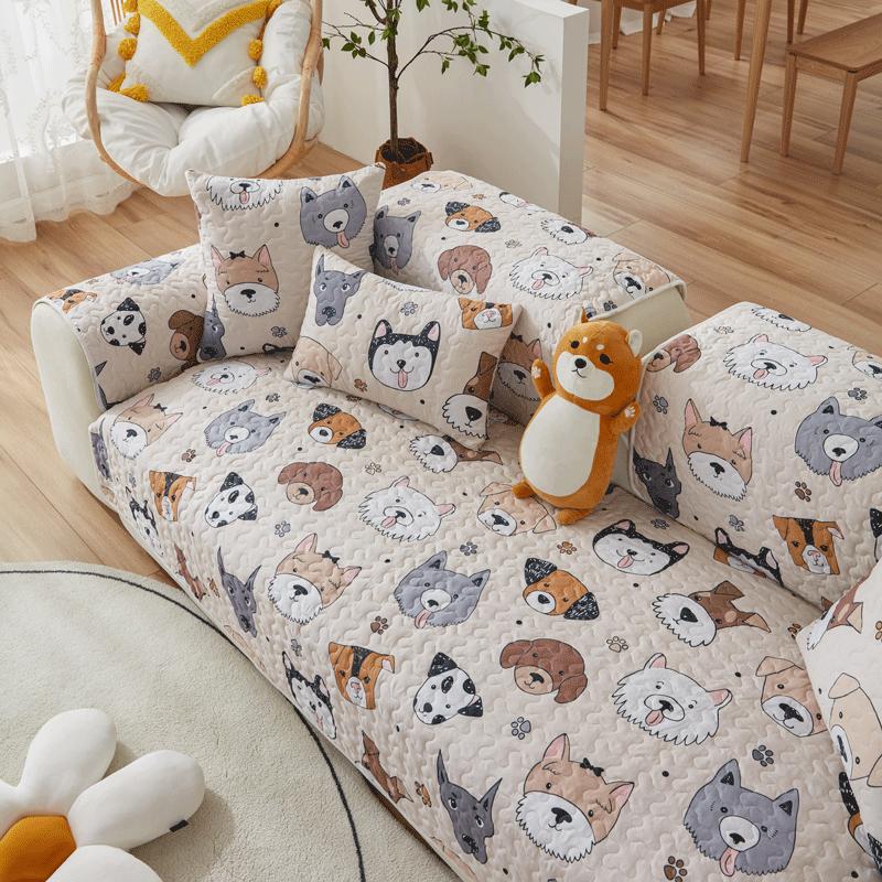 Plaid Sofa Cushion Four Seasons Universal Non-Slip Simple Modern All-Inclusive Anti-Scratching Cute Cushion Set Cover Cloth