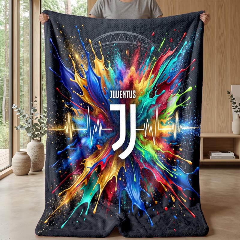 Juventus FC Theme blanket Soft Flannel Blanket Plush Throw Blanket Cozy Sofa Bed Blanket for Home Decor