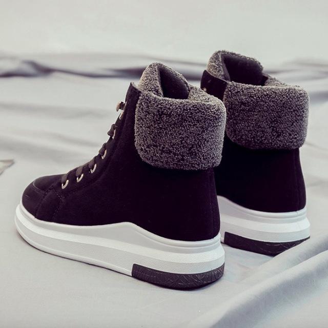 Damskie trampki casualowe; zimowe trampki z pluszowym futerkiem; ciepłe buty damskie; buty damskie sznurowane buty damskie na Fashion