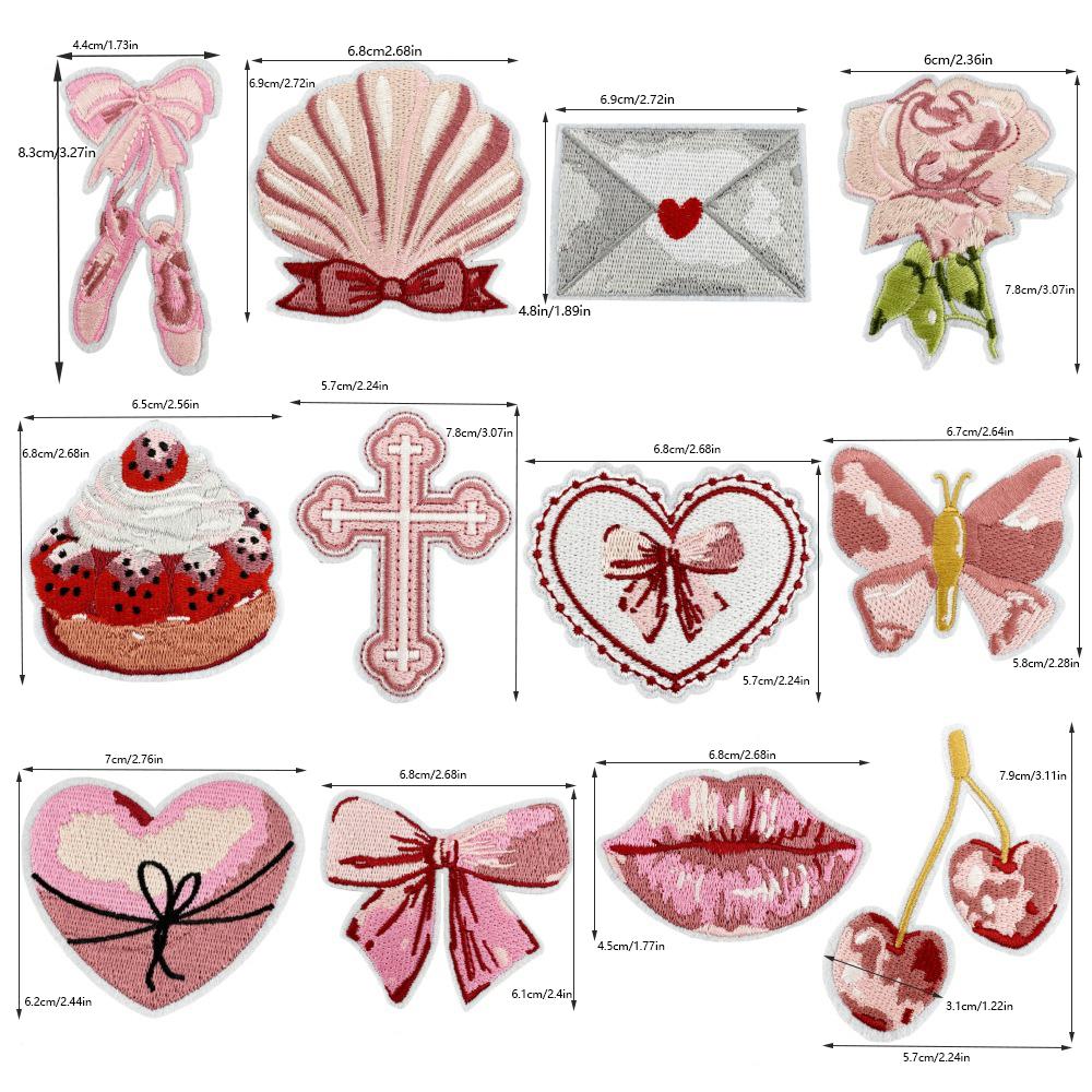 1Set Mixed Style Embroidery Patches Iron On Applique Dress Clothing Repair Decoration Badges