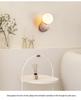 Cream Stone Wall Lamp - Mid-Century Japanese Design for Bedroom & Living Room