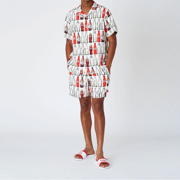 Kith X Coca-Cola Bottles Camp Collar Shirt White Unisex Tops KH3539-101