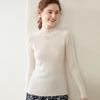 Women's Ribbed Cashmere Half-High Neck Sweater, Slimming Pullover, Long Sleeve Base Layer, Warm Knit Underlayer.