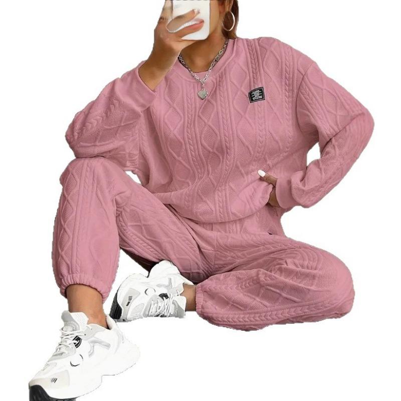 Women Fashion Casual Two Piece Long Sleeve Sweatshirt Pants Set