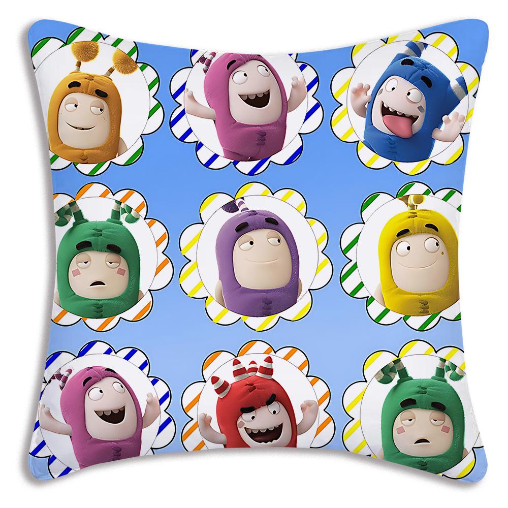 Pillow Covers Cartoon Kawaii O-Oddbodess Sofa Decorative Home Double-Sided Printing Short Plush Cute Cushion Cover