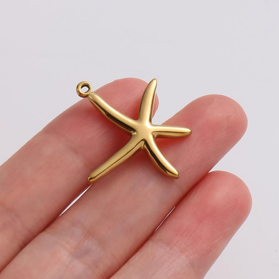 5pcs/Lot Gold Color Exquisite Sea Animal Charm Shell Tortoise Stainless Steel Pendants For Jewelry Making Supplies Beach Pendant