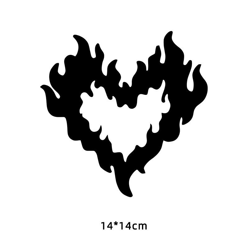 Flame Heart Car Stickers With Waterproof Sun Resistant Perfect For Car Window Laptop Wall Decoration