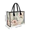 Elegant Floral Print Casual Tote Bag Lightweight Daily Handbag For Shopping Outdoor Commute Use