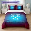 Set Biancheria da Letto Personalizzato West Ham United FC Testo Nome 1 Copripiumino+2 Federe Logo Calcio Regalo Personalizzato per Occasione Speciale Decorazione Camera da Letto