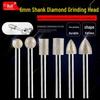 6mm Shank Diamond Grit Grinding Needle for Jade Carving and Polishing.