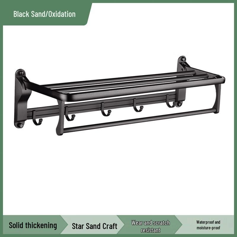 Cmaos Foldable Wall-Mounted Towel Rack with Shelf