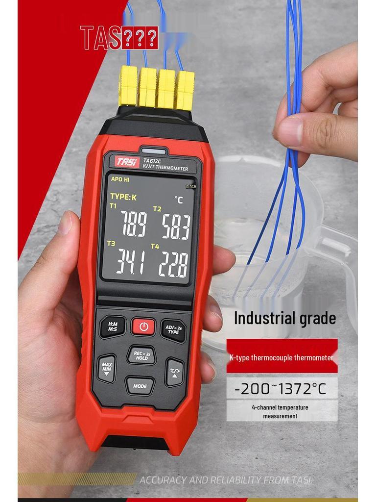 TEANST TA612C Four-Channel Contact Mold Surface Thermocouple Thermometer