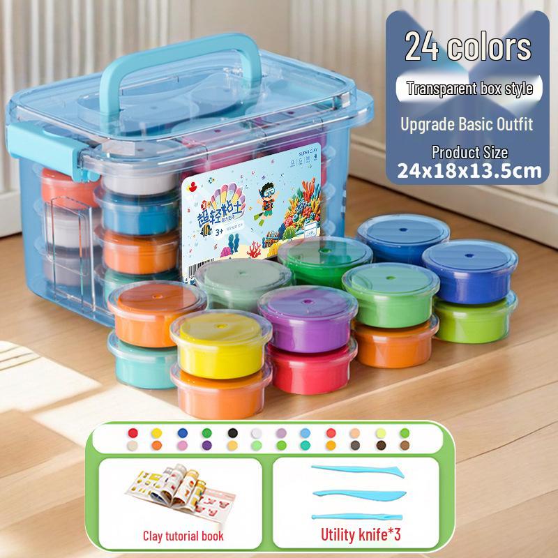 Non-toxic Ultra-light Colored Clay Set for Kids - Space Clay with Tools for DIY Molding