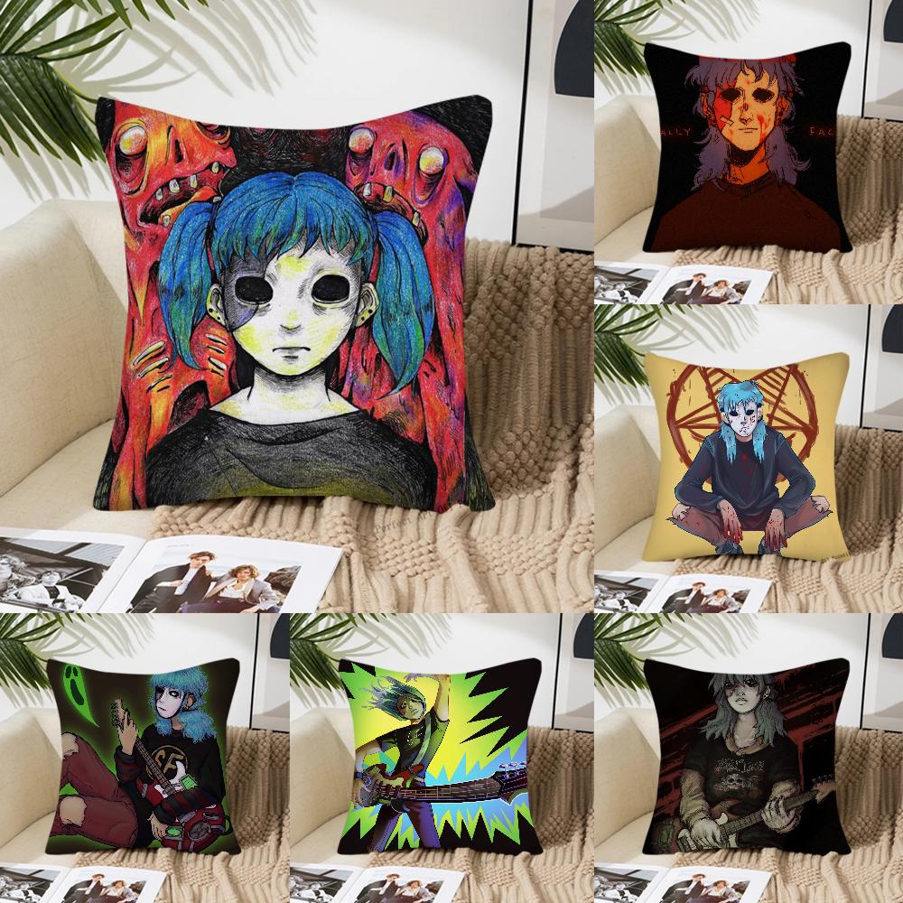 Game Sally Face Pillow Case Square Pillow Bedroom Sofa Leisure Comfort Cushion Car Living Room Home Decoration 40X40