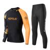 Herren UV-Schutz Rash Guard Set Langarm Oberteil Hose Schnelltrocknend Neoprenanzug Surfen Tauchen Schwimmen
