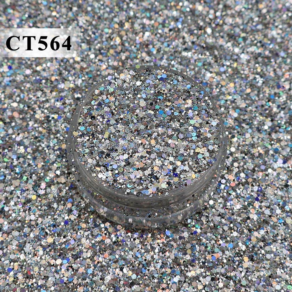 Golden Bulk Glitter Polyester Fine Mix Holographic Glitters Powder for Party Holiday Dec MIXED
