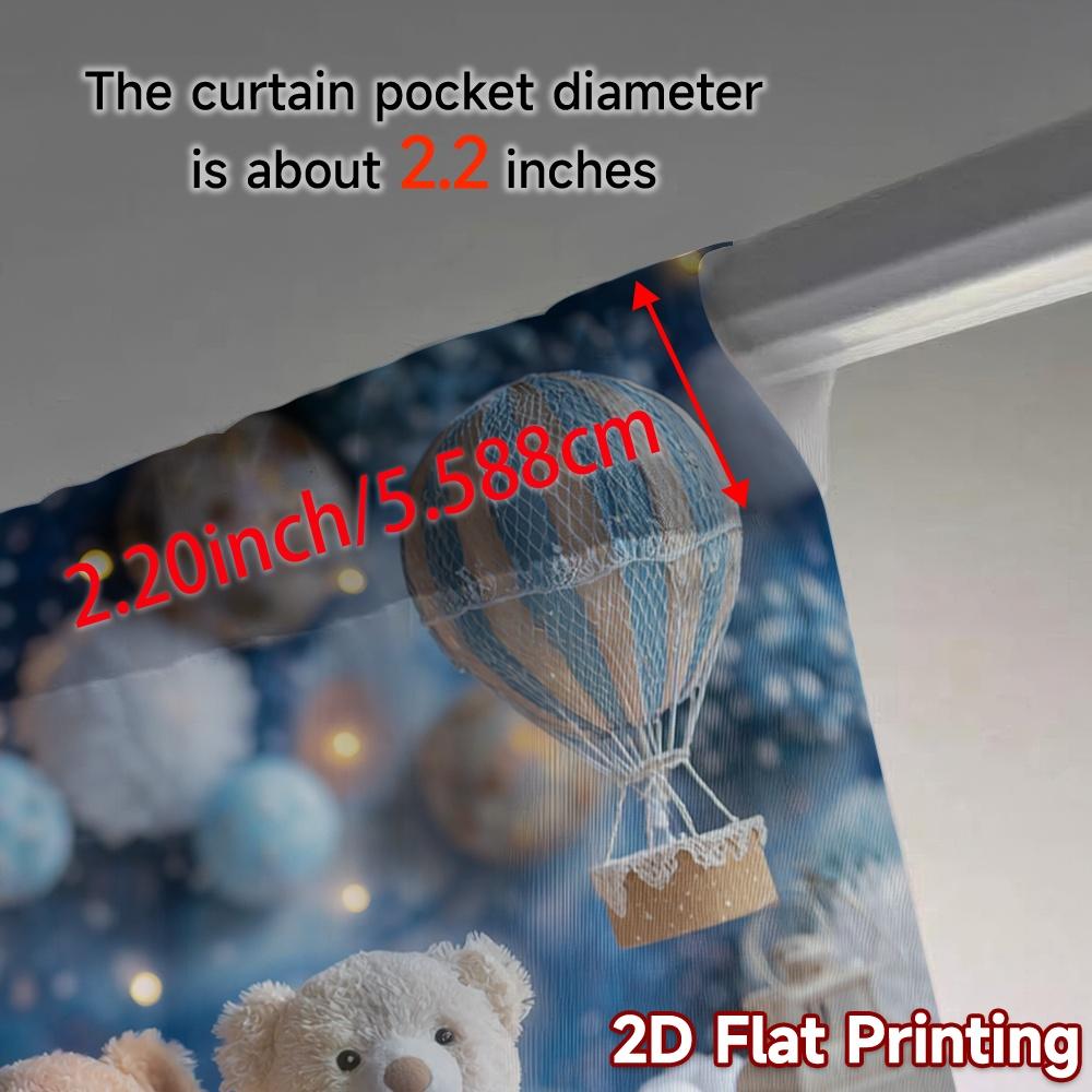 2pcs, 2D FLAT PRINTING Curtains (Without Rod) Dreamscape Bears Fashionable Chic Curtains Fabric Curtains Decorations Inside for