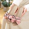 Summer Women Casual Slides Comfortable Flax Slippers Striped Bow Linen Flip Flops Platform Sandals Ladies Indoor Shoes