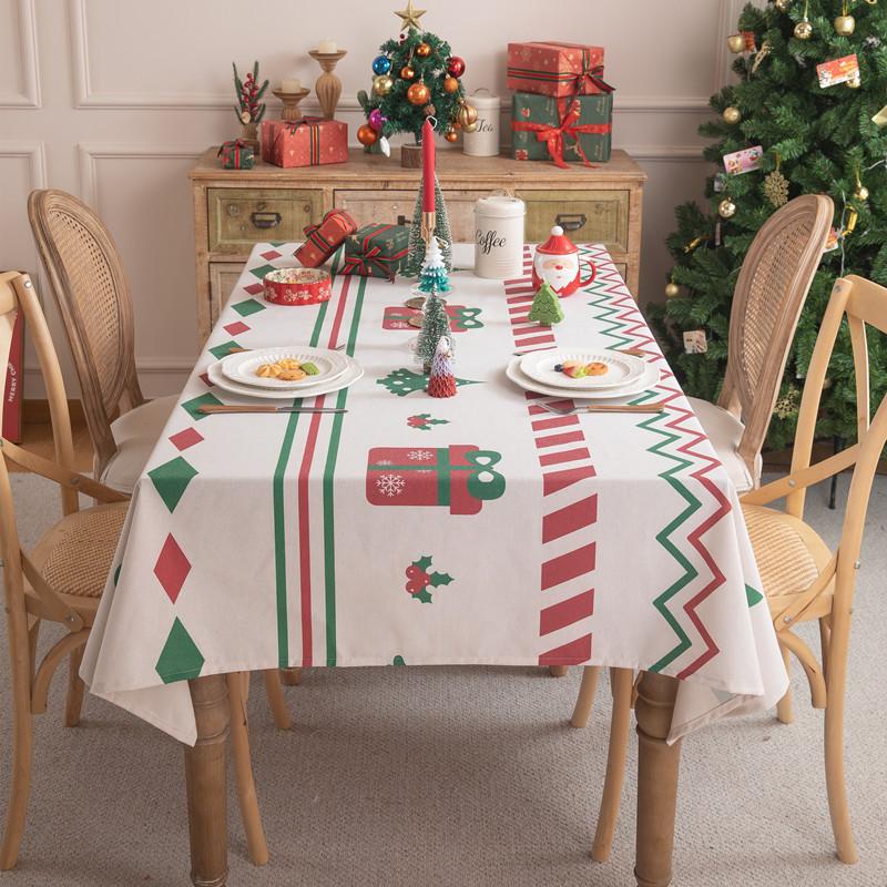 Weihnachtsdruck Quaste Geometrisch Blume Rechteckige Tischdecke Kaffeetisch Tischdecke Hersteller