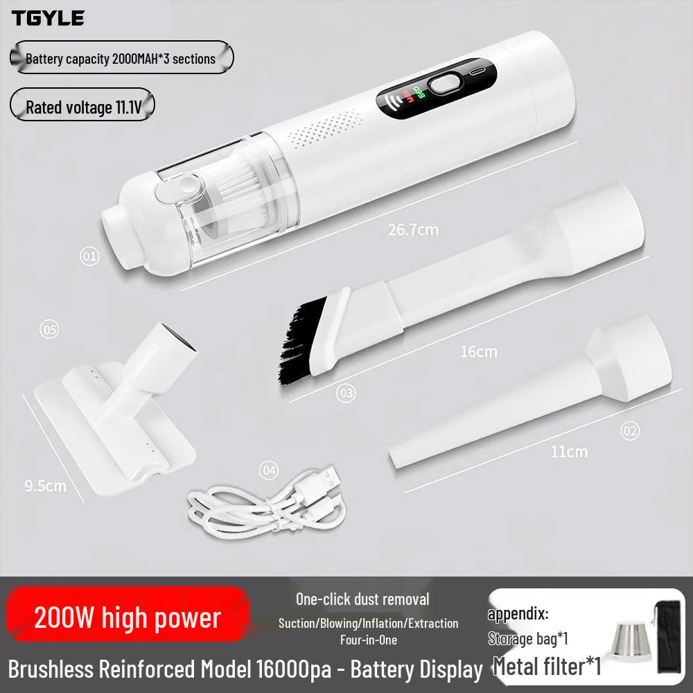 Handheld Cordless Car Vacuum: Dual Suction & Blow, Portable Pet Hair Remover