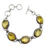 Citrine Gemstone Silver Plated Handmade Bracelet Jewelry BR 77
