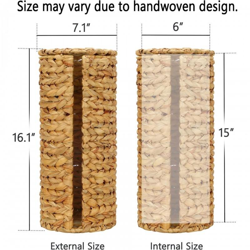 Wicker-Style Plastic Toilet Paper Holder Basket Bathroom Storage Modern Minimalist Design