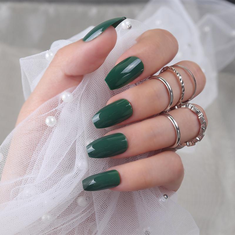 24pcs/set DIY Quick Nails Short Ballet Glossy False Nails Multicolor Strips Finished Wear Manicure