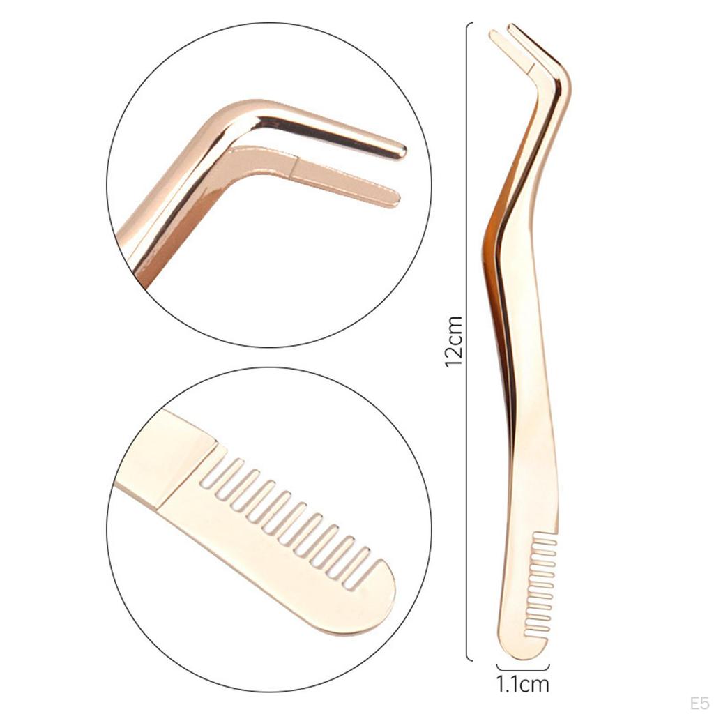 Curved Eyelash Tweezers, Precision Extension Accessories for Beauty Salon