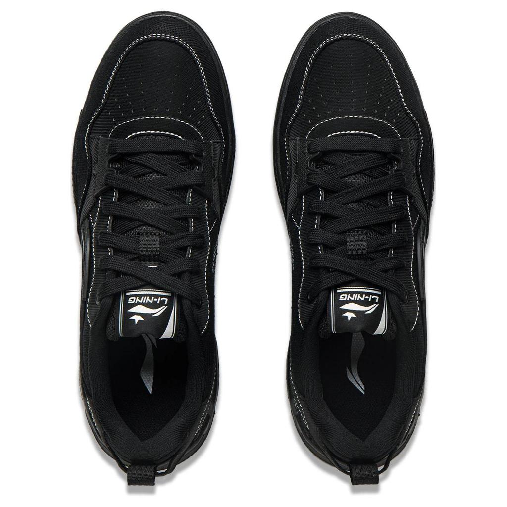 New LiNing Yuan Chu Slip Resistant, Abrasion Resistant, Lightweight, Breathable Low top Skateboard Shoes Men's Black AGCU337-5