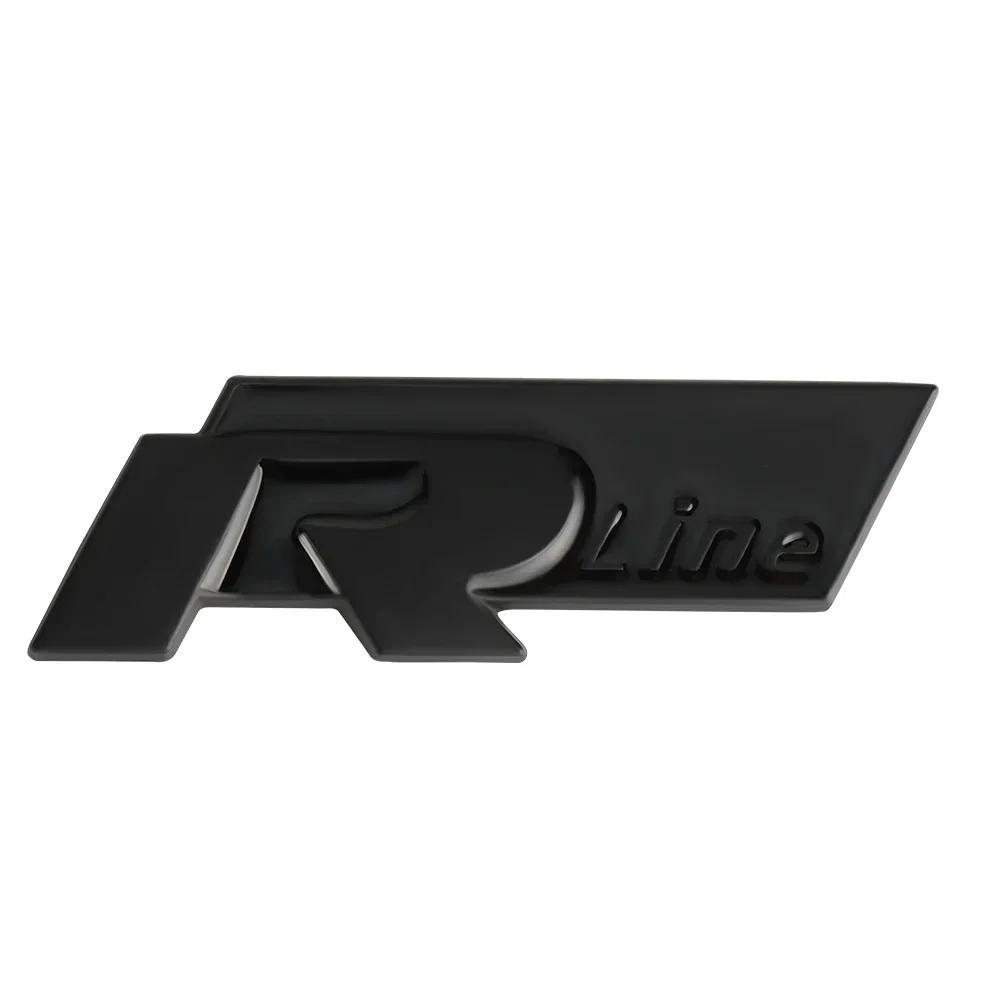 RUNTB1 1pc 3D Metal Car Front Grille Emblem Side Rear Trunk Badge Sticker for VW Rline R Logo Polo Passat B5 B7 Golf 8 7 Jetta Touareg
