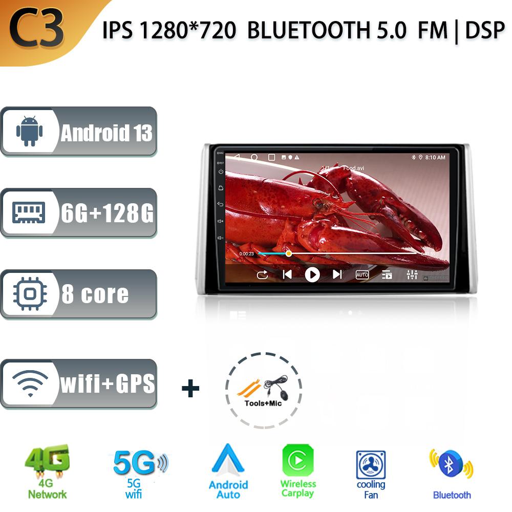 Wireless Carplay For Toyota RAV4 XA50 2018-2020 Audio Stereo Android 13 Car Radio Multimedia GPS Navigation WIFI 4G Auto Screen