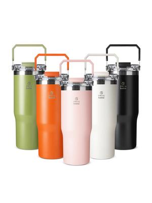 CARRY BOTTLE Dual Flow Top Handle Straw Tumbler 950ml Vacuum Stainless 2-in-1 Bottle Stainless Tumbler