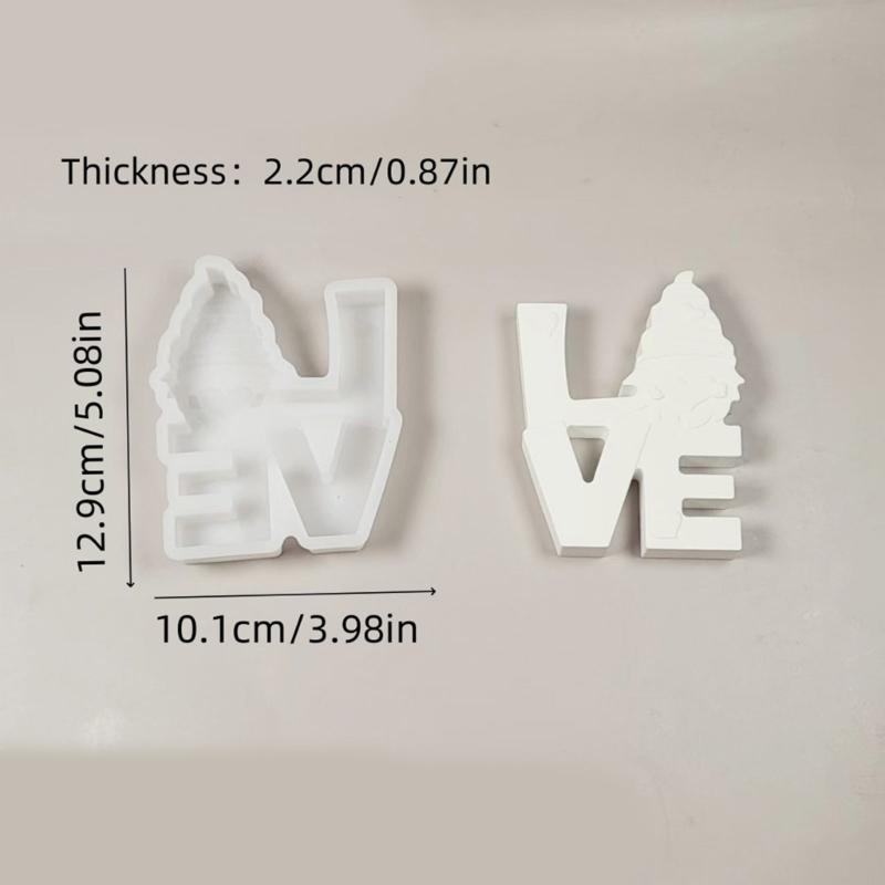 Silicone Moulds LOVE Gnomes Molds Ornament Epoxy Resin Molds Handmade Plasters Molds Castings Molds for Home Decoration