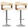 Day and Night - Day and Night Kitchen Stools 2 Pcs Synthetic Leather Curved Wood Cream