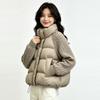 Autumn and winter casual cotton clothes women's short stand-up collar body cotton filled knitted twist sleeve splicing women's jacket