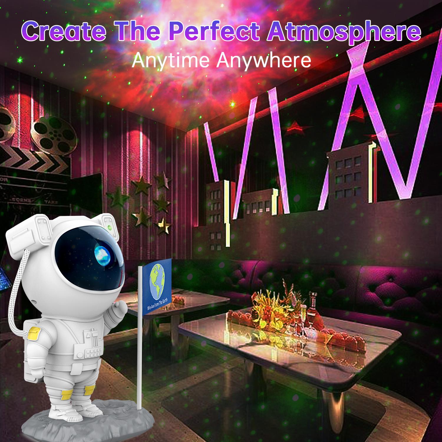 

Проектор Galaxy Astronaut с Bluetooth Music Speaker, приложением для управления, таймером, туманностью, звездой, космическим проектором, ночником для детей, подарок