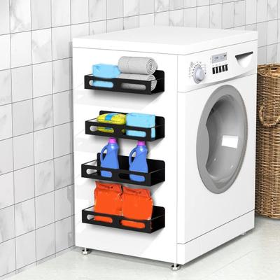 Multifunctional Refrigerator Magnetic Shelf Wrought Iron Kitchen Punch-Free Seasoning Hanger Bathroom Soap Shampoo Hanging Storage Rack Household