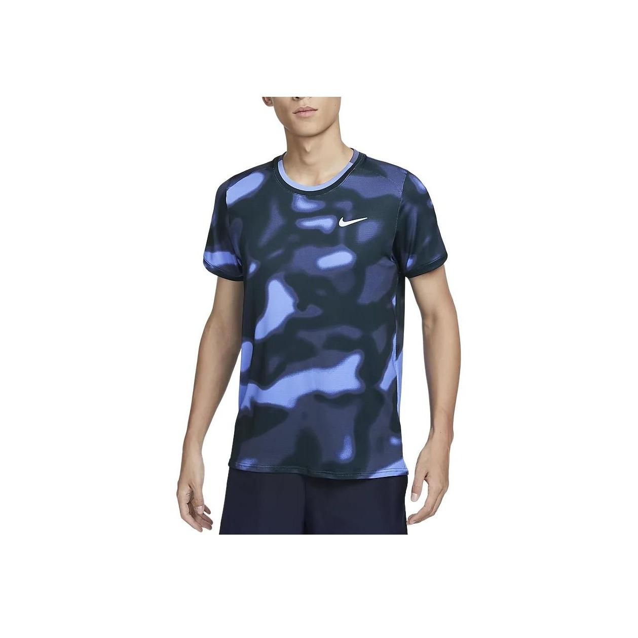 

Футболка Nike Dri-Fit Casual Round Neck Quick-Dry с коротким рукавом для мужчин, цвет синий черный FQ2109-494 L