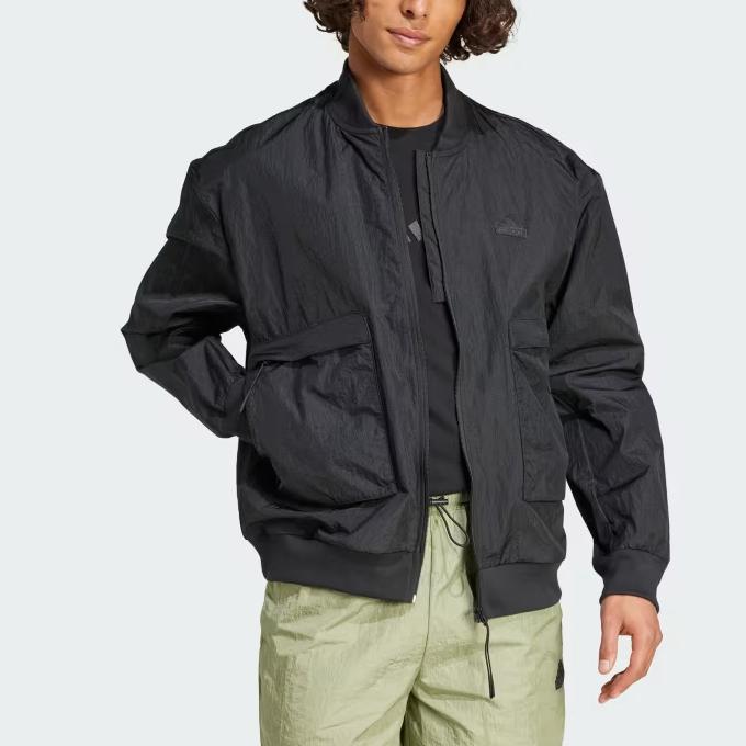 Adidas Sportsklær M CE Q3 PR BJKT Ensfarget Glidelås Baseballkrage Sportsjakke Herrejakke Svart IY1505