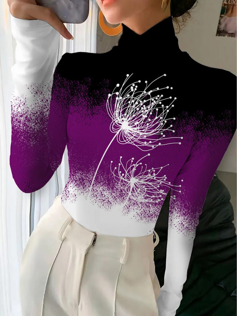 Women's Cheongsam Collar Long Sleeve T-Shirt, Regular Version, Spring and Autumn Collection