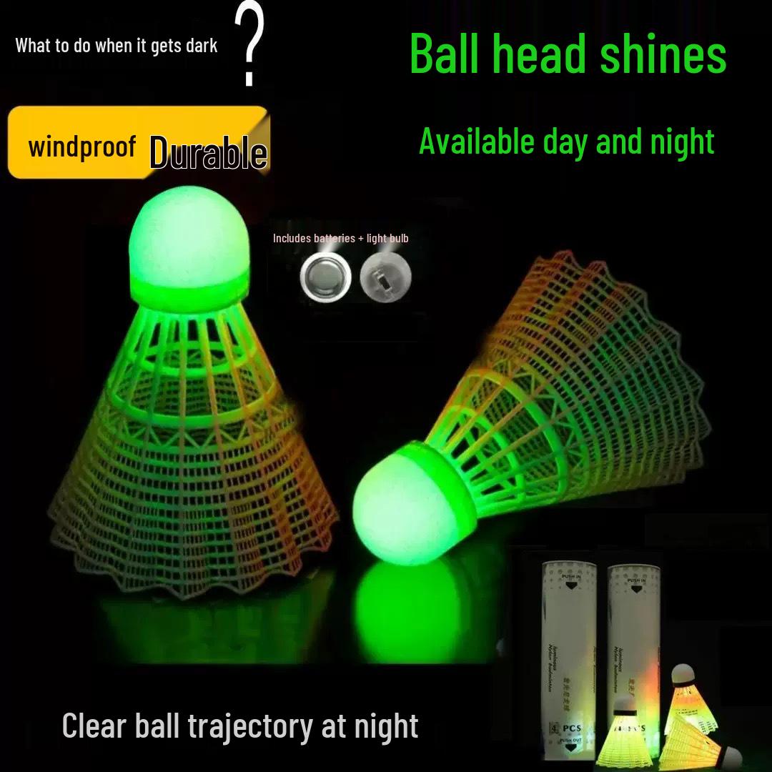 

3rd Gen Windproof Glowing Badminton Ball - Durable, Unbreakable, Outdoor Fluorescent with Light Nylon
