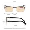 Men Reading Glasses Glasses Imitation Crystal Half-frame Presbyopia Eyeglasses Diopter +1.0 To +4.0 Retro Gafas